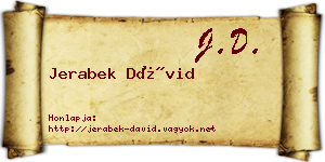 Jerabek Dávid névjegykártya